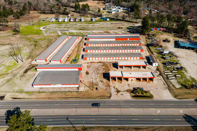 Aerial view of Mini Mall Storage in Huntington