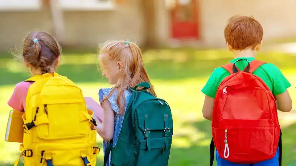 kids getting ready to go to school