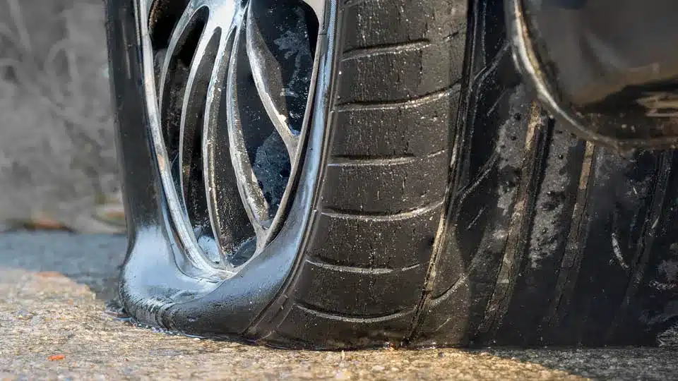 flat tire from improperly stored vehicle